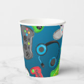 Videospelcontrollers Gamer Birthday Party Papieren Bekers (Achterkant)