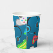 Videospelcontrollers Gamer Birthday Party Papieren Bekers (Rechts)