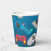 Videospelcontrollers Gamer Birthday Party Papieren Bekers (Voorkant)