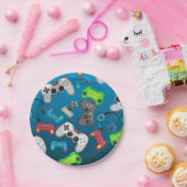 Videospelcontrollers Gamer Birthday Party Papieren Bordje (Feest)