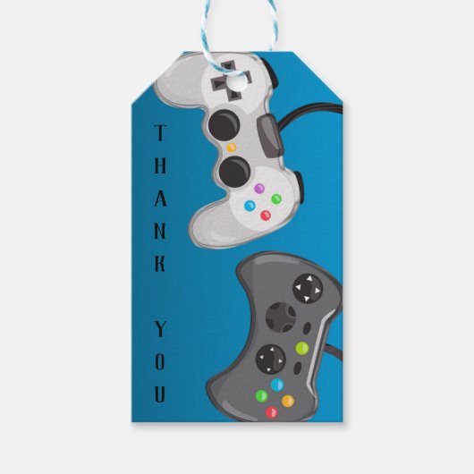 Videospelcontrollers Gamer Verjaardagsfeest Gesche Cadeaulabel (Voorkant)