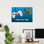 Videospelcontrollers Verjaardagsfeest Banner Poster (Thuiskantoor)
