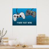 Videospelcontrollers Verjaardagsfeest Banner Poster (Keuken)