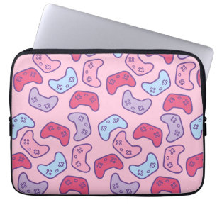 Videospelcontrollers voor gamer Girl Pink Cartoon Laptop Sleeve