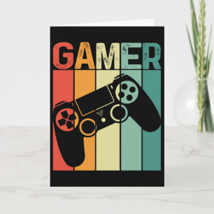 Videospelers Retro Gamer Gameverslaafde Jongen Gi Kaart