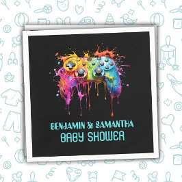 Videospellen Blue Boy Baby shower Servet