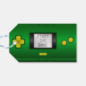 Videospellen geïnspireerde retro handheld console cadeaulabel (Achterkant Horizontaal)