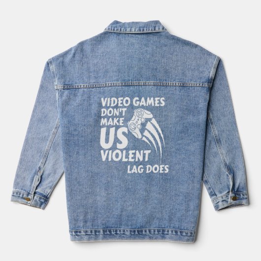 Videospellen maken ons gewelddadig spel onmogelijk denim jacket (Achterkant)