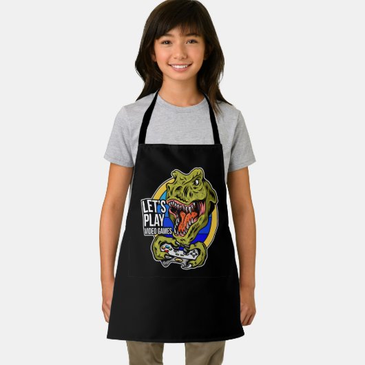 Videospelletjes dinosaur schort (Insitu)