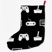 Videospelletjes met een smakelijk gamingdesign grote kerstsok (Achterkant)