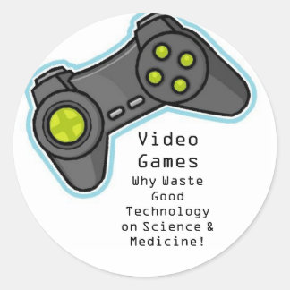 videospelletjes ronde sticker