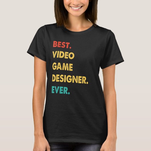 Videospelontwerper Retro Beste videospelontwerper T-shirt (Voorkant)