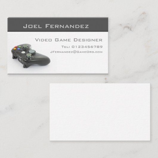 Videospelontwerper - Visitekaartje (Voorkant / Achterkant)
