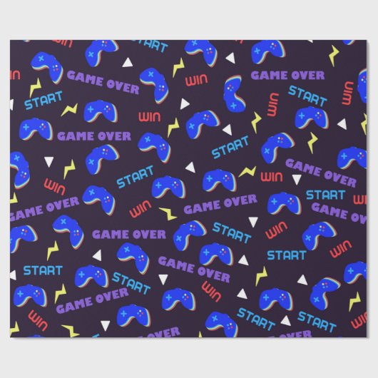 Videospelpatroonspel Cadeaupapier (Vlak)