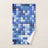 Videospelpixels Blauw vierkant patroon Bad Handdoek (Handdoek)