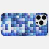 Videospelpixels Blauw vierkant patroon Case-Mate iPhone Case (Achterkant (horizontaal))