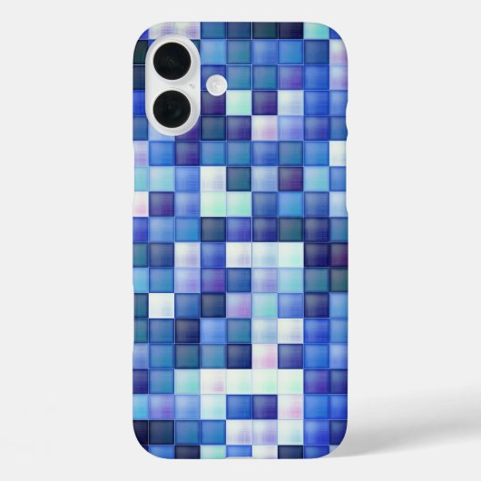 Videospelpixels Blauw vierkant patroon Case-Mate iPhone Case (Achterkant)