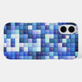 Videospelpixels Blauw vierkant patroon Case-Mate iPhone Case (Achterkant (horizontaal))