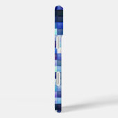Videospelpixels Blauw vierkant patroon Case-Mate iPhone Case (Achterkant / Rechts)