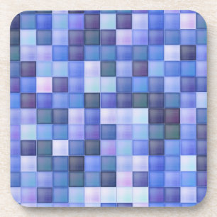 Videospelpixels Blauw vierkant patroon Drankjes Onderzetter