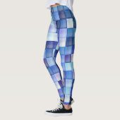 Videospelpixels Blauw vierkant patroon Leggings (Links)