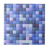 Videospelpixels Blauw vierkant patroon Tegeltje (Voorkant)