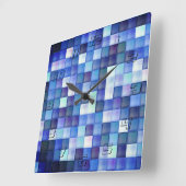 Videospelpixels Blauw vierkant patroon Vierkante Klok (Hoek)