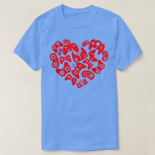 Videospelspeler - Hart van controllers Valentijns T-shirt (Design voorkant)