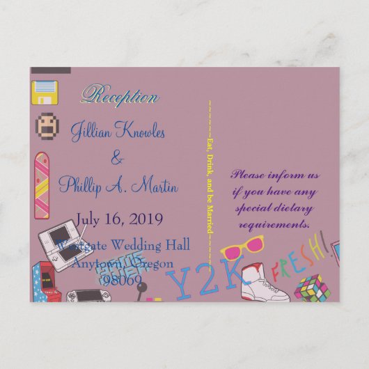 Videospelweduwschap Uitnodiging Briefkaart (Achterkant)