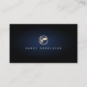 Vidographer Elegant Video Camera Icon Blue Glow Visitekaartje (Voorkant)