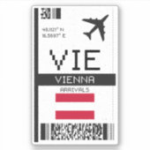 VIE Vienna Boarding Pass - Oostenrijk Reizen Sticker (Voorkant)