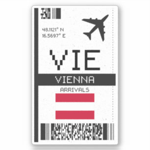 VIE Vienna Boarding Pass - Oostenrijk Reizen Sticker