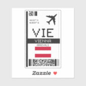 VIE Vienna Boarding Pass - Oostenrijk Reizen Sticker (Vel)