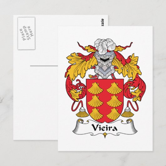 Vieira Family Crest Briefkaart (Voorkant / Achterkant)