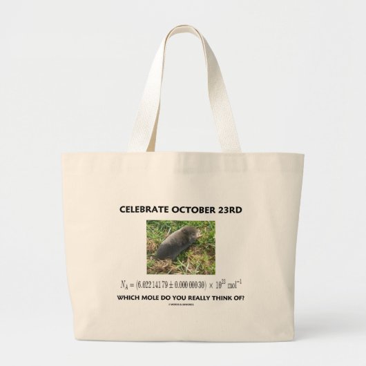 Viel 23 oktober waar Mole echt aan denkt? Grote Tote Bag (Voorkant)