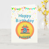 Viel! Aangepaste 3e verjaardag Kaart (Gele Bloem)