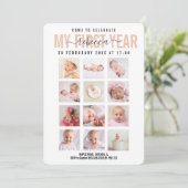 Viel babymeisje 1 jaar Foto collage Kaart (Staand voorkant)