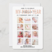 Viel babymeisje 1 jaar Foto collage Kaart (Voorkant)