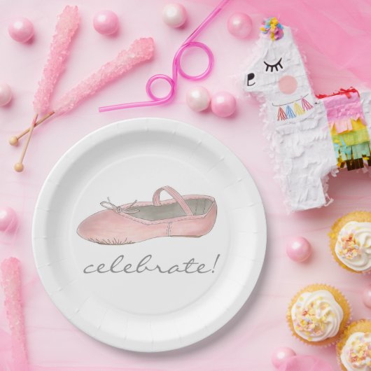 Viel! Ballerina Ballet Dance Overweging Birthday Papieren Bordje (Feest)