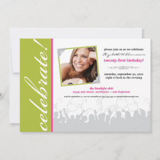 Viel! Birthday Party Invitation (kalkgroen) Kaart