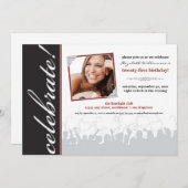 Viel! Birthday Party Invitation (zwart) Kaart (Voorkant / Achterkant)