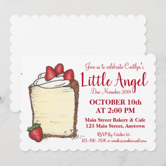 Viel de kleine engel-voedselbak nieuwe babydouche  kaart (Voorkant / Achterkant)