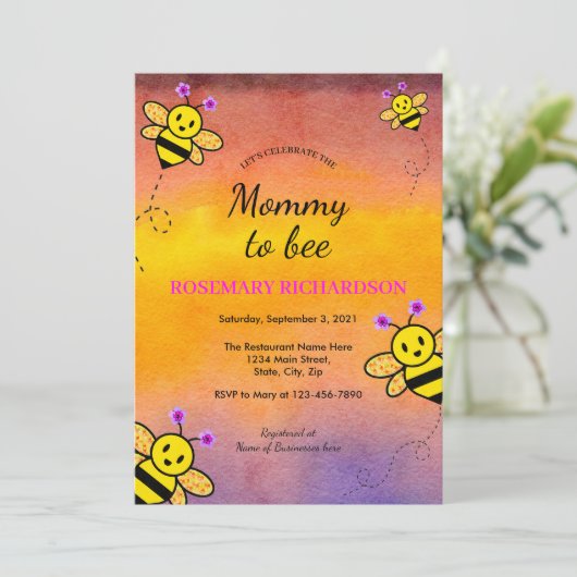 Viel de uitnodiging van mama om Baby shower te wor (Staand voorkant)