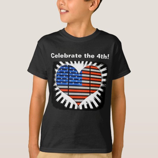 Viel de vierde Amerikaanse vlag T-shirt (Voorkant)