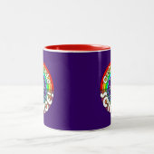 Viel de wetenschap! Rainbow atom (Science March) Tweekleurige Koffiemok (Center)