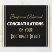 Viel! Doctoraatsgraad! Sparkling Wijnetiket (Enkel label)