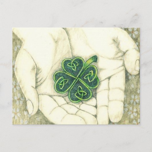 Viel Glück, keltischer Knoten, Kleeblatt Briefkaart (Voorkant)