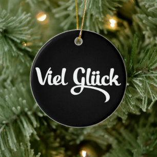 Viel Glück Veel succes in het Duits Keramisch Ornament