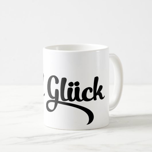 Viel Glück | Veel succes in het Duits Koffiemok (Voorkant rechts)