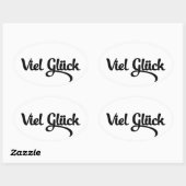 Viel Glück | Veel succes in het Duits Ovale Sticker (Vel)